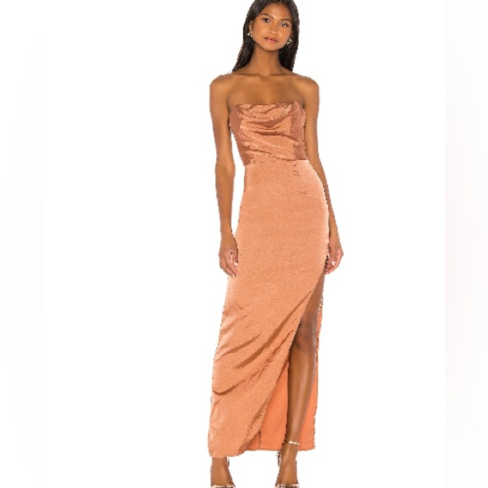 Superdown Strapless Copper Dress